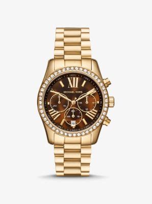 mk6862 michael kors|lexington pavé gold tone watch.